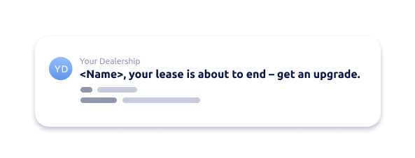 Example for how to use personalize headlines in a dealership's email marketing strategy